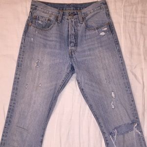 Levi jeans with distressing